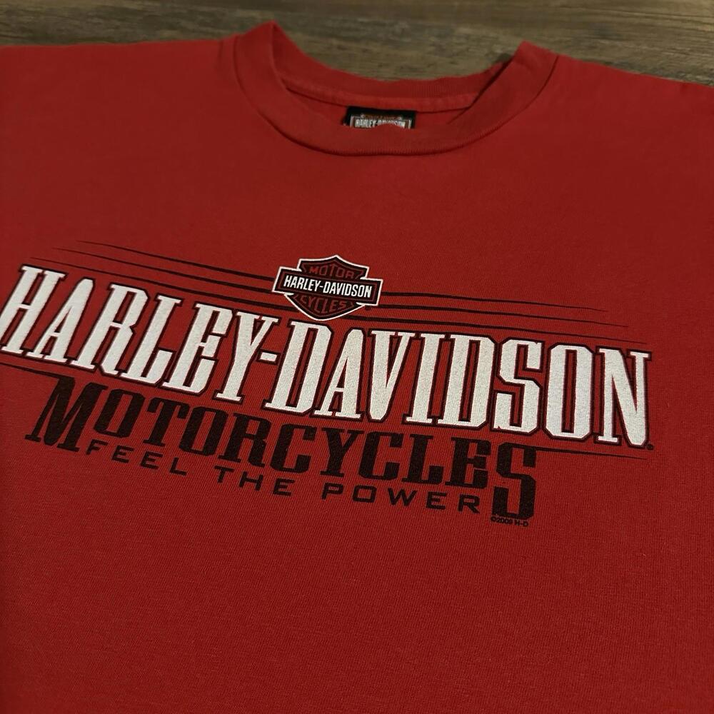 HARLEY DAVIDSON Tee Shirt Mens Large Red Georgia State Capitol Bike 2009